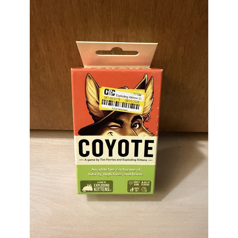 Coyote Card Game By Tim Ferriss And Exploding Kittens 3-8 Players Party Game NEW